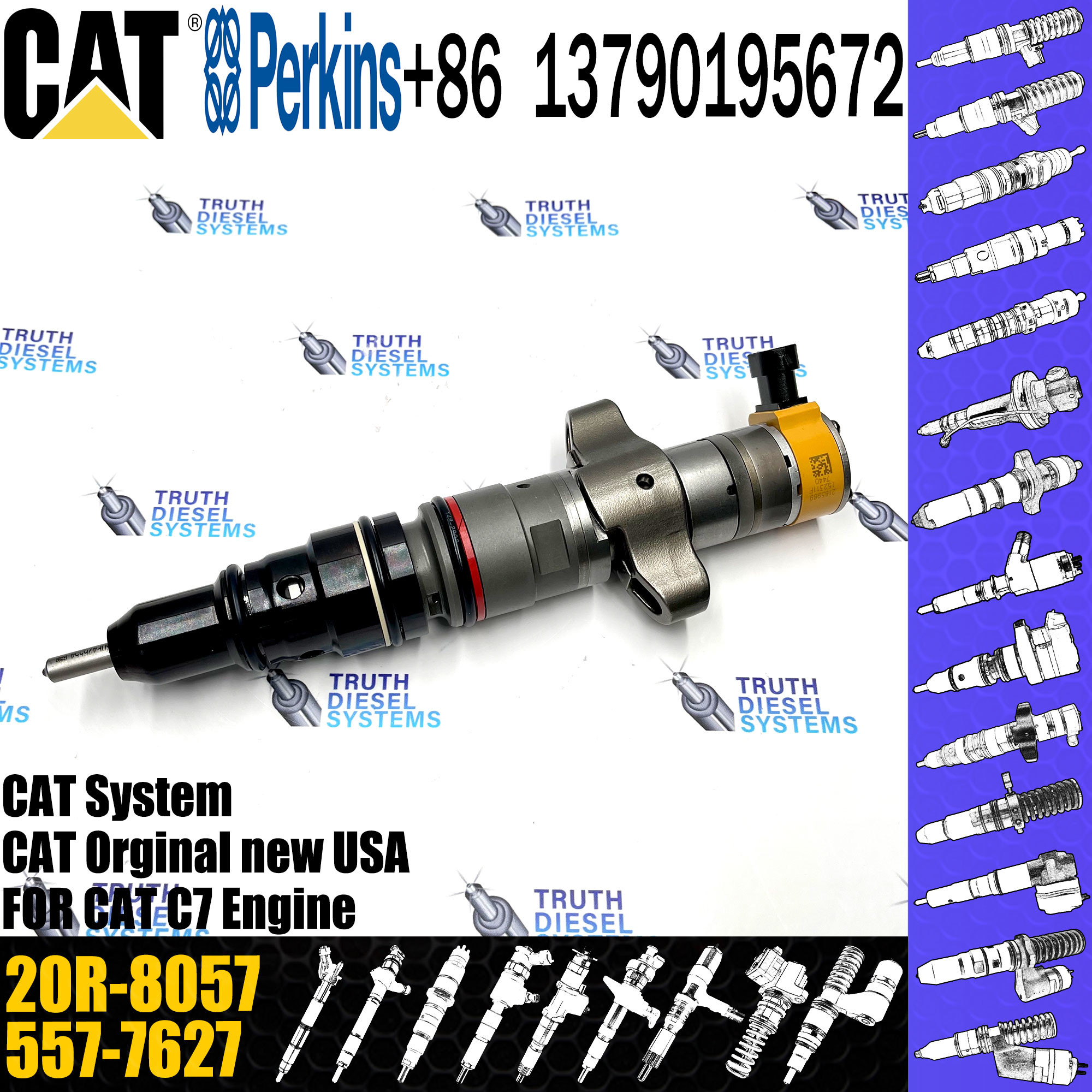 Excavator Engine C7 Fuel Injector 557-7627 20R-9079 20R-8066 387-9441 20R-8069 295-1409 20R-8057