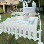White Green Inflatable Soft Play Equipment Indoor Outdoor With Bounce House