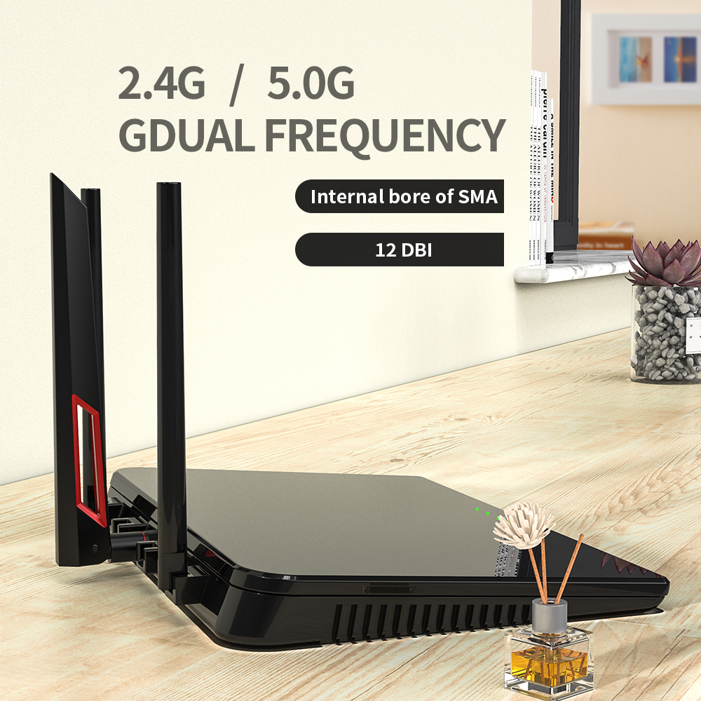 Indoor and Outdoor Dual Band ABS Vertical Wifi Antenna with 2.4G/5.8G Frequency Range