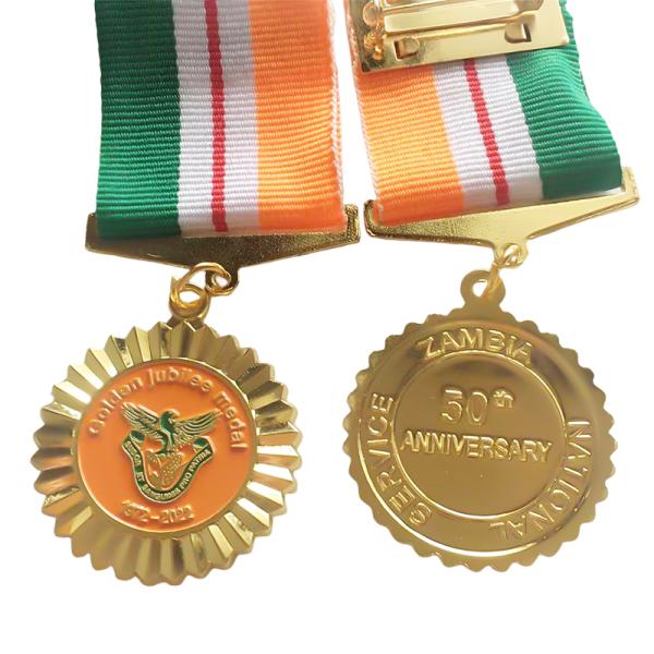 Custom Commemorative Souvenir Medals Woven Polyester Nylon Medal Ribbon