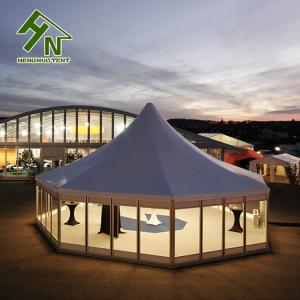 China Diameter 10m Multi Sided Tent Hexagon Shape Tarp Glass Wall Reception Events factory