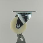 3 Inch Solid White Swivel Wheels Durable Nylon Low Profile Plate Castors For