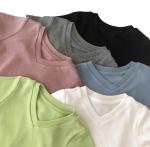 wholesale cheapest child clothing v neck design blank boy t-shirt