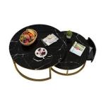 Nordic Marble Living Room Custom Made Furniture With Drawer Round Size Tea Table