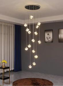 China Crystal Chandelier Living Room Lamp Duplex Stair Lamp For Modern Atmosphere factory