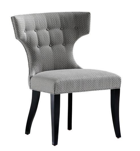 Tufted Grey Linen Wooden Dining Chair Malaysia,Simple Dining Chair,Armless