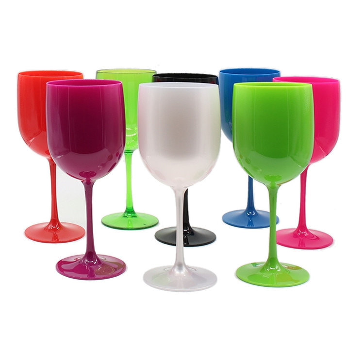 15.5oz Reusable Plastic Wine Glasses Dishwasher Safe FDA Black Moet Champagne Glass