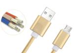 1m 2m 3m Nylon Android Phone Charger Cord , Samsung Micro Usb Cable 5V 2.1A