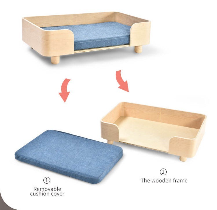 OEM Sustainable Wooden Dog Sofa Bed