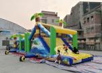 Outdoor Commercial Jungle Shark Inflatable Obstacle Course For Kids And Adults