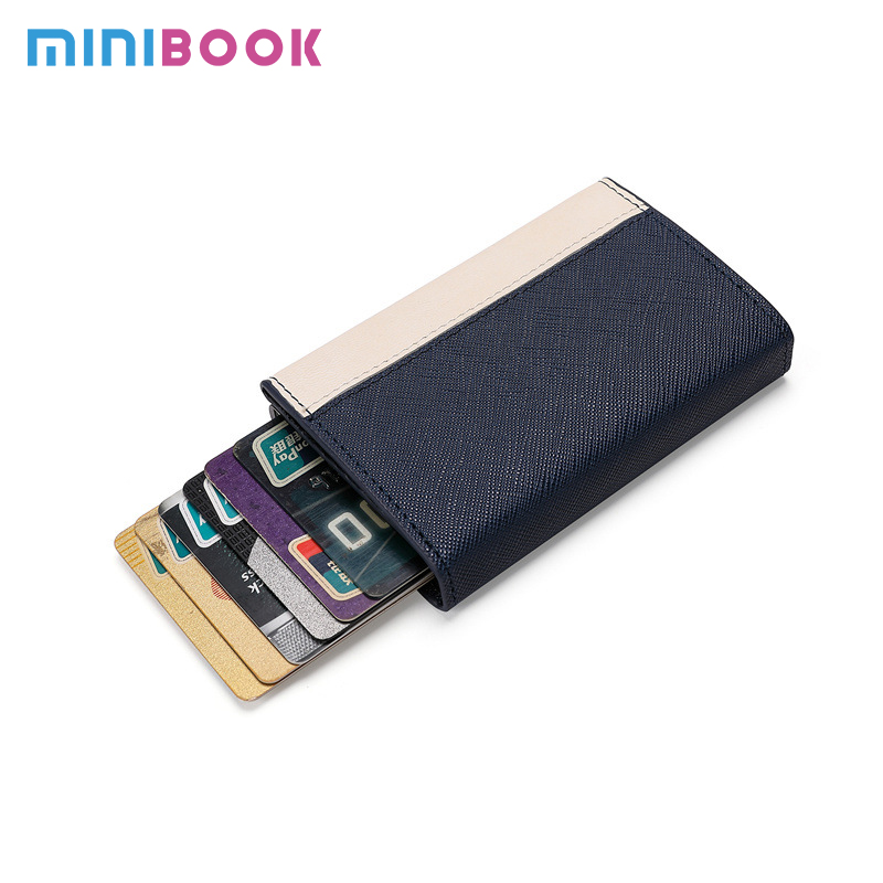 Custom Logo Avaliable Credit Card Holder with RFID Blocking and Banknote Compartment