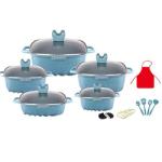 Wholesale Multifunction Pot And Pans Set 22pcs White Cooking Pot Sets Non-Stick