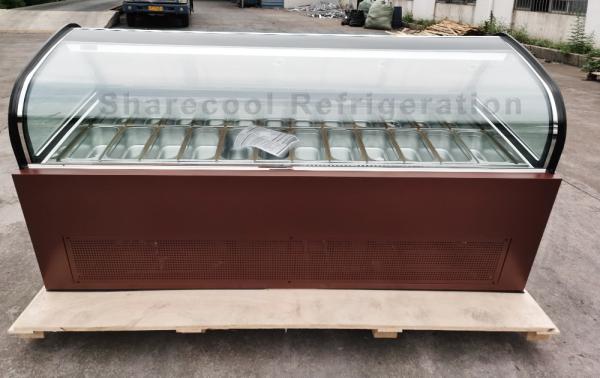 24 Pans Ice Cream Display Freezer CE Certificate Commercial Ice Cream Refrigerat