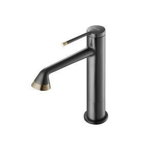 China Contemporary 251mm Basin Mixer Faucet Gun Gray Polished Surface factory