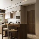 Customized Kitchen Furniture Modern Natural Solid Wood Modular Kitchen Cabinets