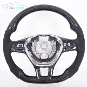 China D Shape Alcantara Golf Mk7 Steering Wheel Volkswagen Red Stitch 350mm factory