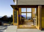 Wood Grain Aluminium Folding Door , Bifold French Doors For Residential Projects
