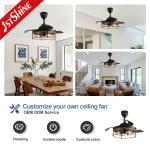 42 Inches Farmhouse E27 Modern LED Invisible Ceiling Fan Retractable Blade