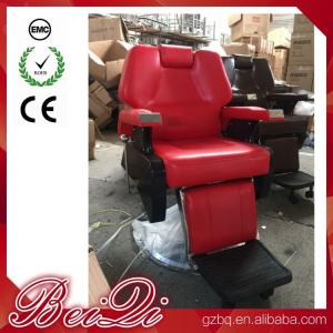 China Big Pump Red BarberChairs Used Hair Styling Chairs Luxury Barber Shop Furniture factory