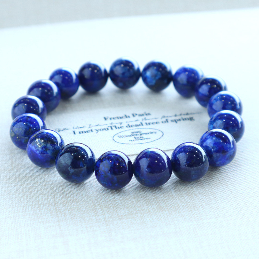 925 Silver Gold-Plated Bracelet Versatile Jewelry For Girls Lapis Lazuli Genuine Celebrity Hot-Selling Blue Bracelet Multi-Circle 108 Buddhist Beads
