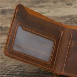 Vintage Animal Prints Rfid Holder Real Leather Purse for Men's Crazy Horse Slim