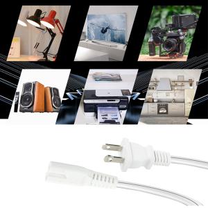 QIUCABLE TV Power Cord - 2Pack 10FT 2 Prong Non-Polarized Plug NEMA 1-15P to C7