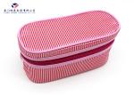 Customized Fabric Makeup Bag Deep Pink Color Fabric Bag Lining Dust Proof 11.5cm