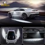 2 Pcs Mirror Angel Wing LED Projector Lamp Decoration Parts For Auto Parts