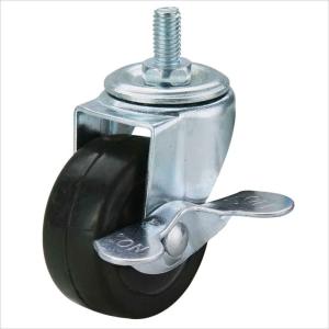 China stem swivel rubbere casters with brakes for hardwood floor 2 in factory
