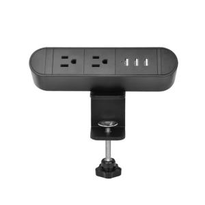 China America Desktop Clamp Power Strip 3outlet and 3USB ETL passed factory