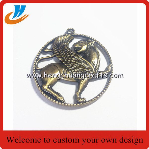 Die Cast 3D Raised horse Medals, Die casted embossed horse hollow out metal medallions