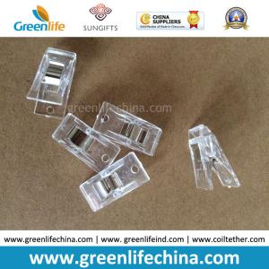 China Factory Cheap Plastic Transparent Office Paper Stationery Clips w/Metal Sheet factory