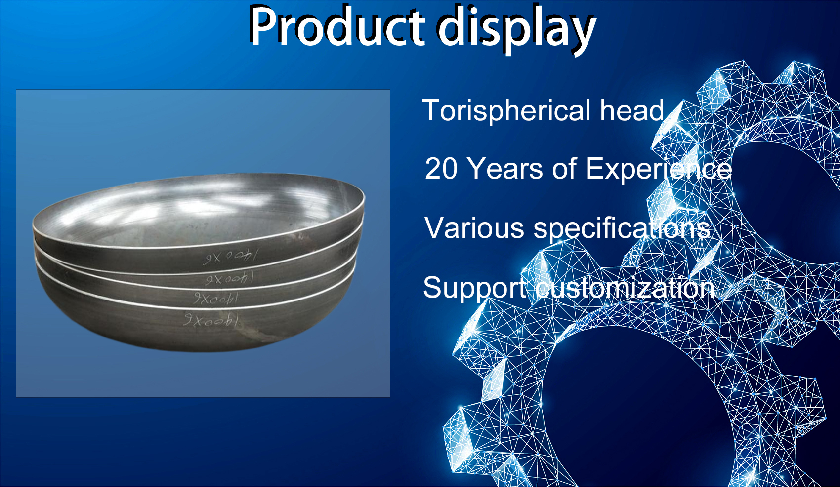 Stainless Steel 304/316 Storage Torispherical Elliptical Dished Tank Heads for Industry
