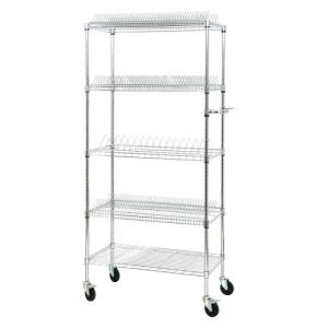 China 5 Layers Multiple Industrial Wire Shelving Organized SMT Reel Component Storage Metal Trolley Cart factory
