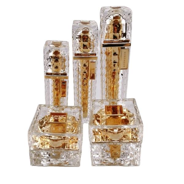 30ml 50ml 100ml Gold Luxury Emballage Cosmetique Acrylic Cosmetic Packaging