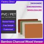 Bamboo Charcoal Wood Veneer Stock Available 1220*2440*5/8mm Flame Retardant