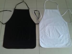 China BSCI passed-Promotional solid white/black apron with customer's logo printed or embroidery factory
