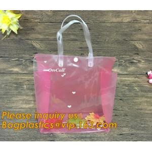 Environmental Biodegradable Shopping Bags PVC Clear Packaging Toy Storage Handle