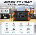 1000Wh Portable Battery Power Station with Fast Fully Charging 1000W Solar