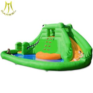 China Hansel outdoor games water slide giant inflatable with pool for amusement park factory