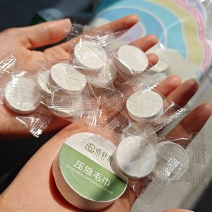 Disposable Cotton Compressed Travel Towel Tablets Expandable Towel Compressed