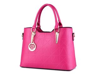 China Classical Type Medium Soft Leather Tote Bag Pink Color With Metal Zipper factory