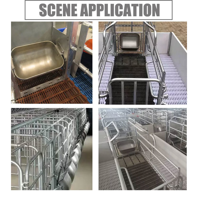 Pig Farrowing Pen Livestock Feeding Equipment Stainless Steel Weld Sow Feed Trough