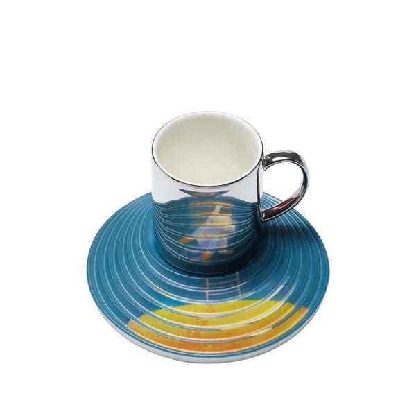 Ceramic Cup Saucer Set Ceramic Mug And Compartments Ceramic Plates Sets Customized For Nice Gift
