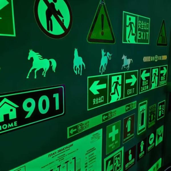 China Emergency Exit Instructions photoluminescent vinyl for Safety Marking Signage factory