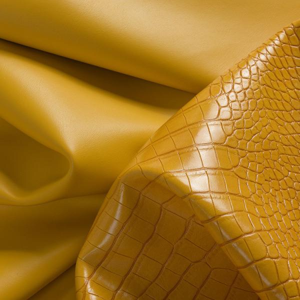 Handbag Crocodile Semi PU Leather Fabric 1.2mm Thickness Customized