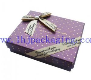 China paper box with foil stamping logo and ribbon factory