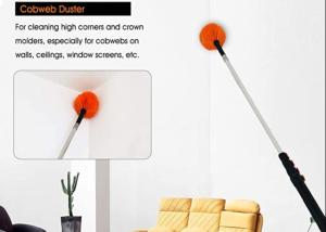 China 190x254mm Cobweb Brush For High Ceilings 14 Inch Extention Pole factory