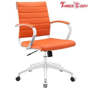 China Comfortable Modern Home Furniture Aluminum Frame Orange Mid Back Executive Office Chair factory