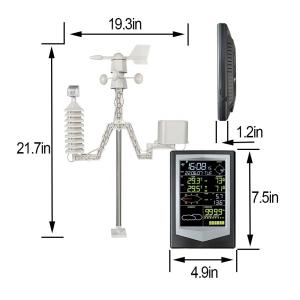 China Digital Color Screen Wireless Weather Station Indoor Temperature Humidity Wind Speed Direction factory
